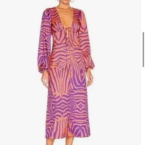 AFRM Sz L orange and purple zebra dress